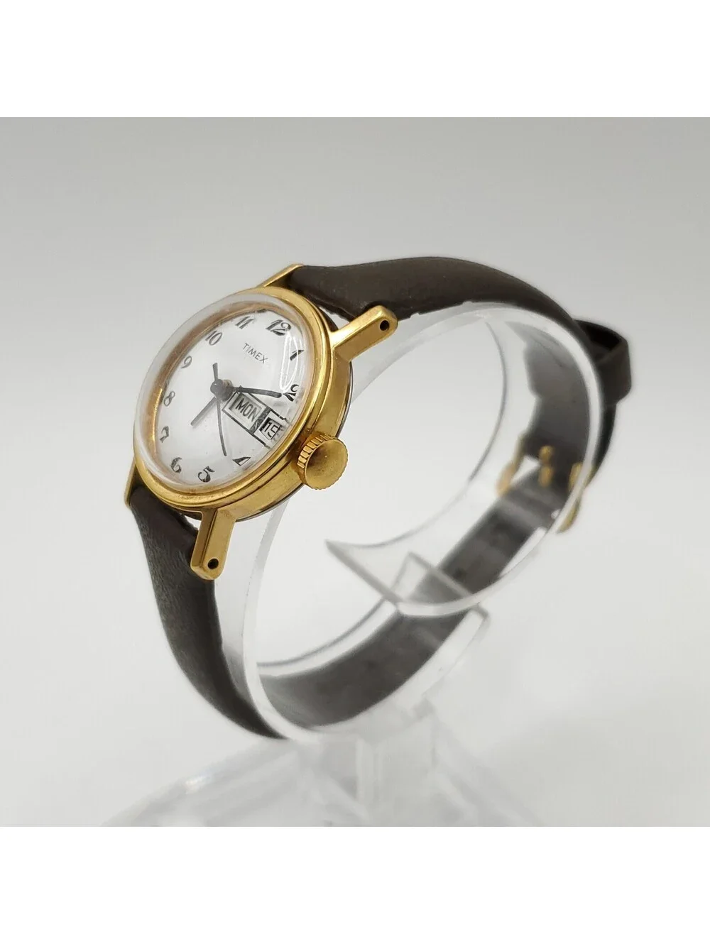 Timex Mechanical White Day/Date Dial Womens Watch 24mm Running